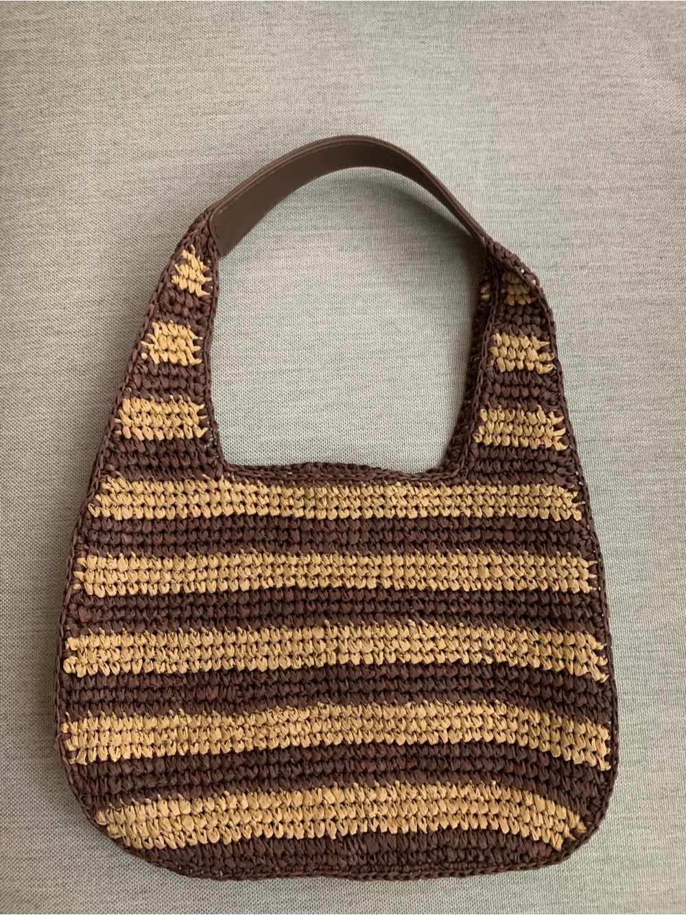 J. Crew Brown and Tan Woven Shoulder Bag
